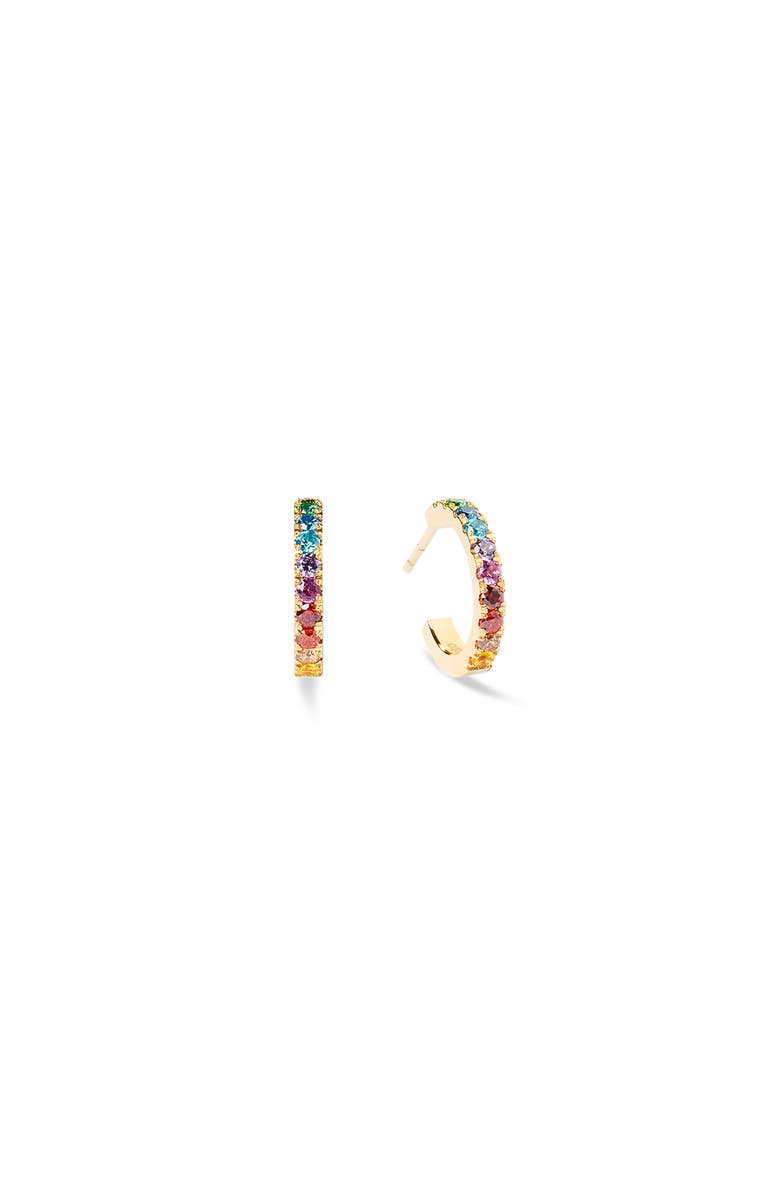COEUR DE LION Eternal Love Mini Gold Hoop Earrings, Main, color, Rainbow