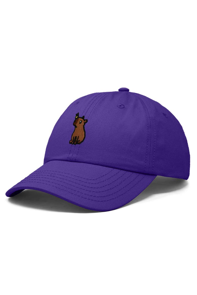 Capybara Embroidered Everyday Hat, Alternate, color, Purple