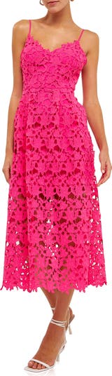 knee length dresses for ladies Lace Cami Midi Dress – Endless Rose