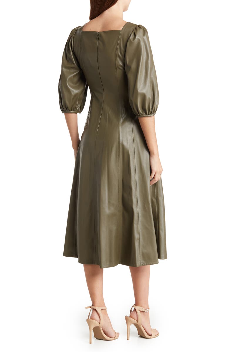 Calvin Klein Faux Leather Midi Dress, Alternate, color, 