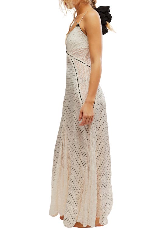 FREE PEOPLE FREE PEOPLE PLAYING CUPID SATIN CREPE & LACE MAXI SLIPDRESS