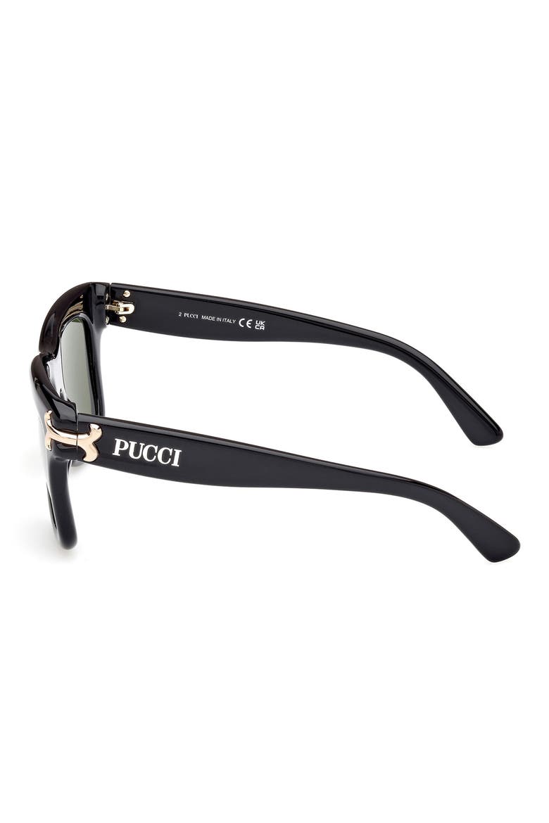 50mm Square Sunglasses54mm Square Sunglasses, Alternate, color, SHINY BLACK / GREEN
