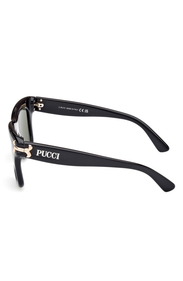 Emilio Pucci 50mm Square Sunglasses54mm Square Sunglasses, Alternate, color, Shiny Black / Green