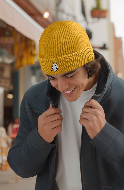 Dalix Ghost Fishermans Beanie Knit Watch Cap In Mustard