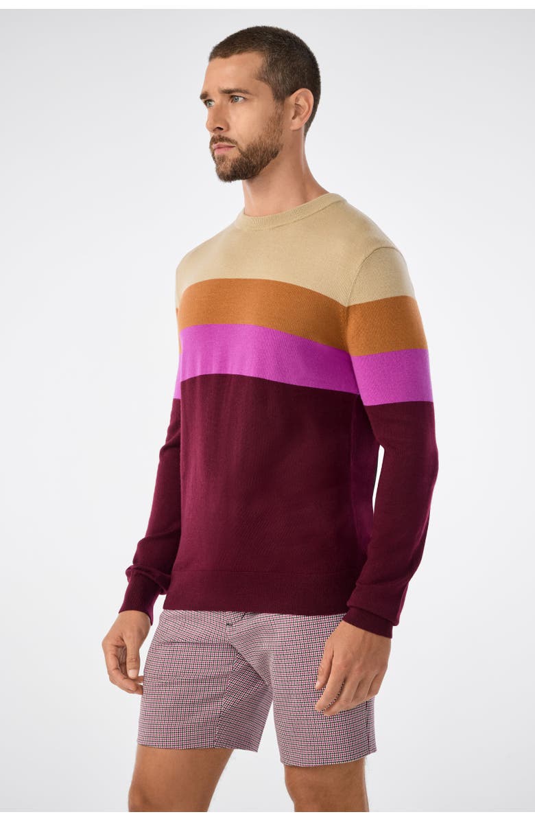 MR TURK Romero Crewneck Sweater 100% Merino Wool Elderberry Slim Fit, Alternate, color, Elderberry Multi