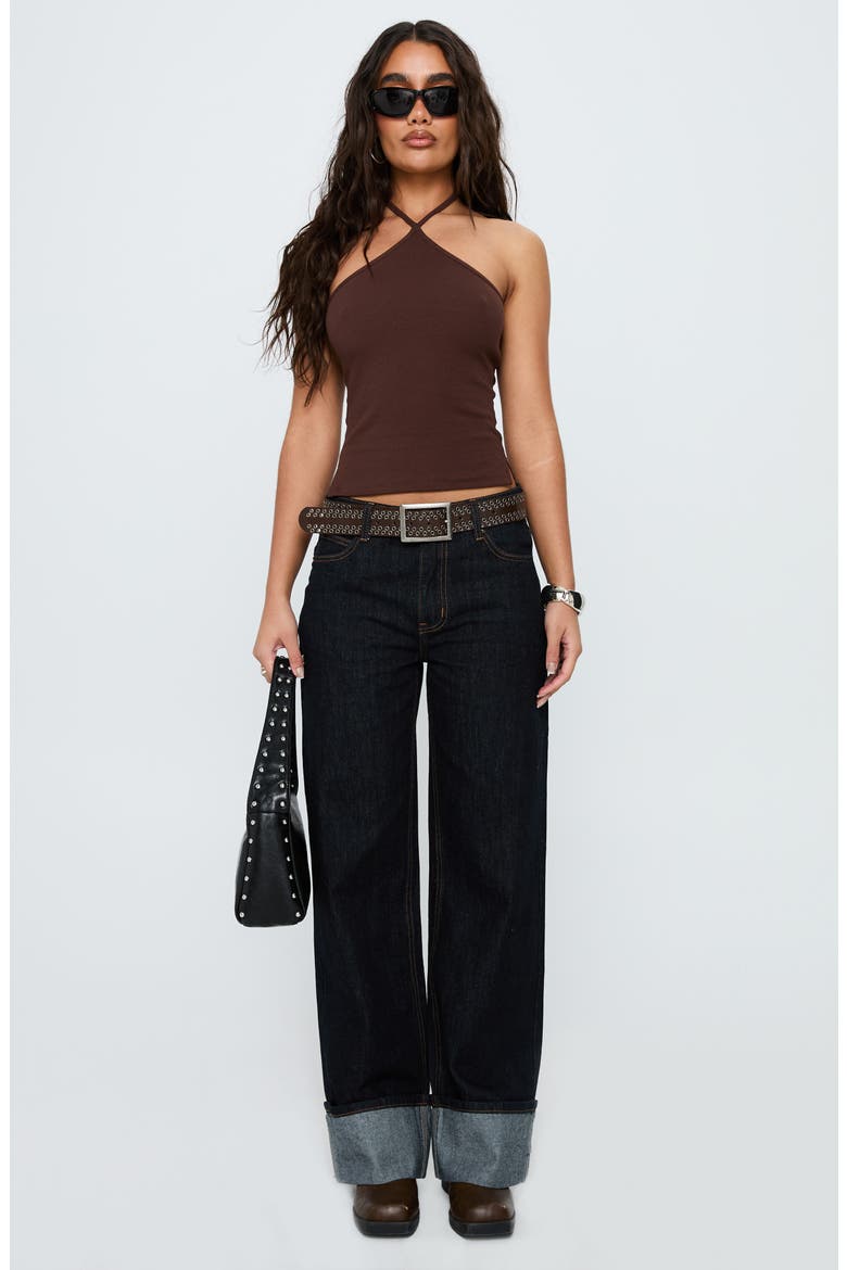 Baseline Rib Halter Top, Alternate, color, CHOCOLATE