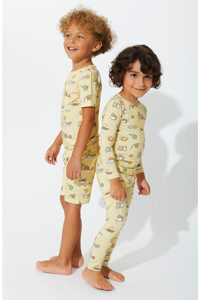 Kids' Love You Brunches Fitted Two-Piece Pajamas, Alternate, color, LOVE YOU BRUNCHES