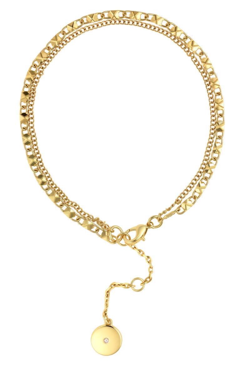 Layer Chain Anklet, Alternate, color, GOLD TONE