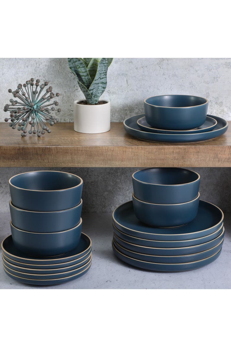 Zuma 18 Piece Dinnerware Set, Alternate, color, Cobalt