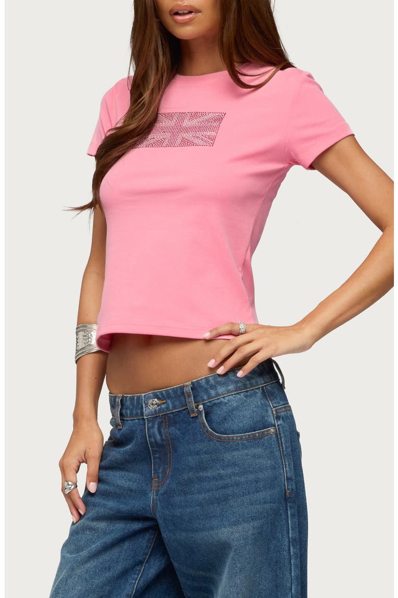 UK Rhinestone T-Shirt, Alternate, color, PINK