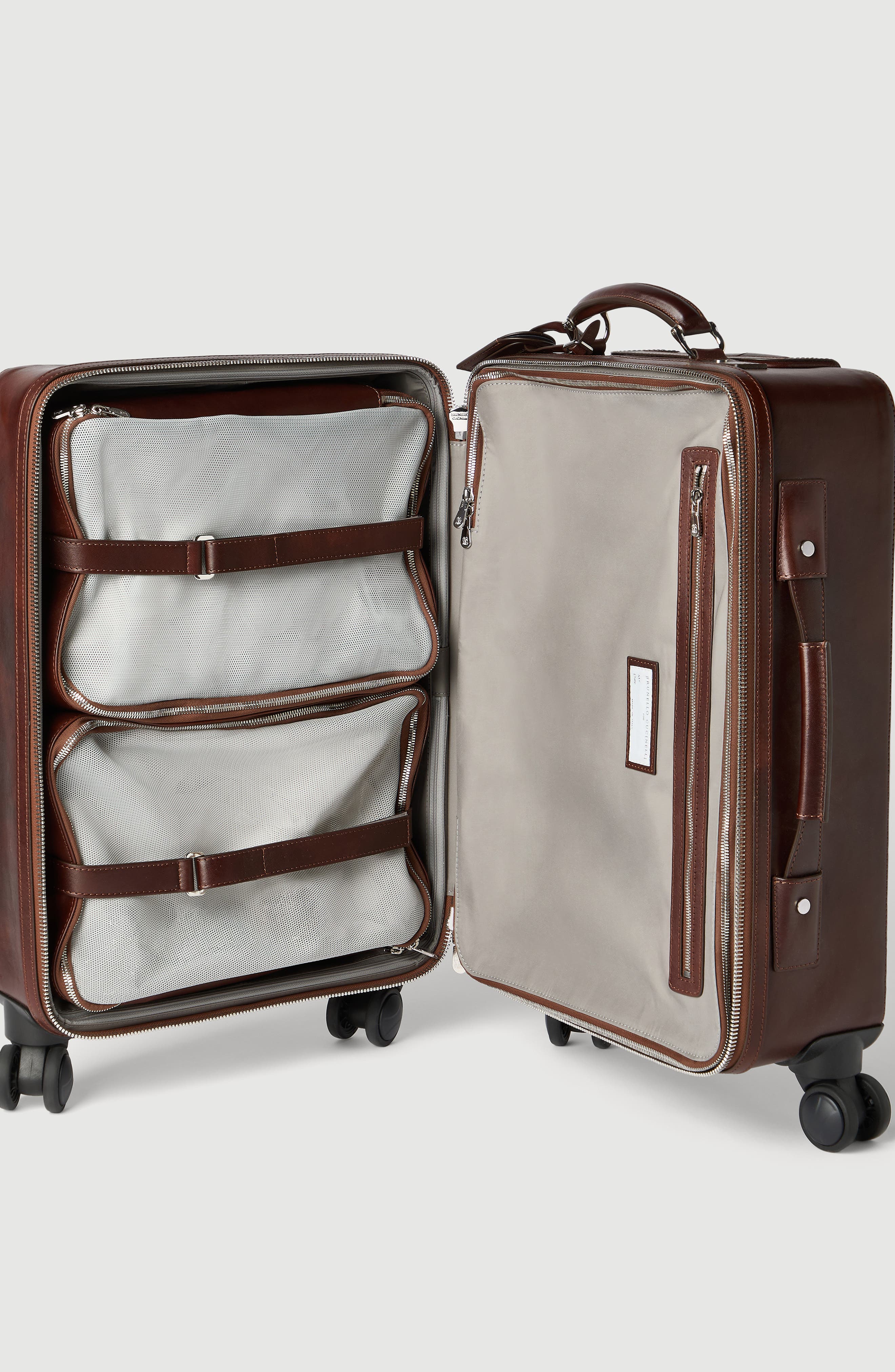 Calfskin suitcase, Alternate, color, Burgundy