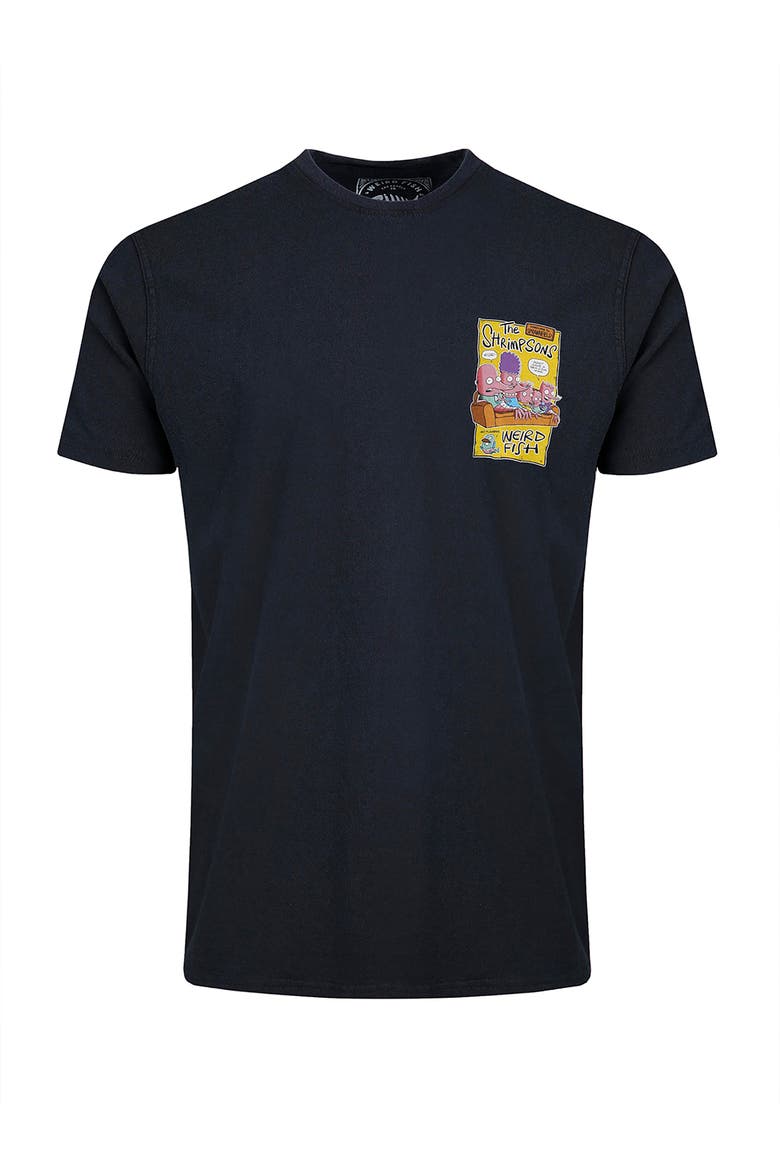 Shrimpsons Back Print Artist T-Shirt, Alternate, color, Navy