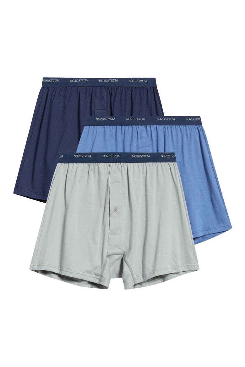 3-Pack Supima® Cotton Boxers, Alternate, color, BLUE BIJOU MULTI