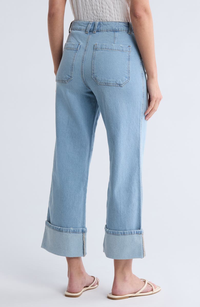 Sanctuary Cuffed Wide Leg Crop Jeans, Alternate, color, Washed Revival