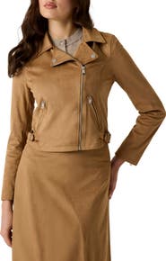 GUESS Jennie Faux Suede Moto Jacket