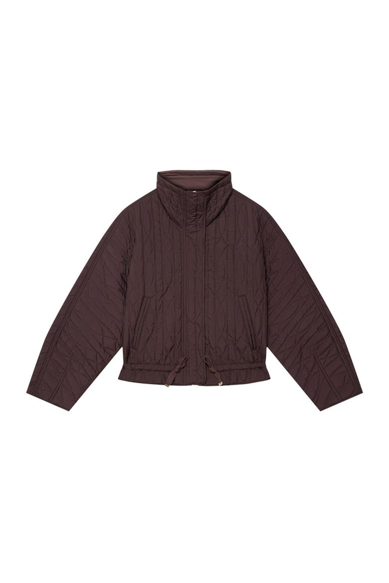 Quilted Peplum Jacket, Alternate, color, Burgundy