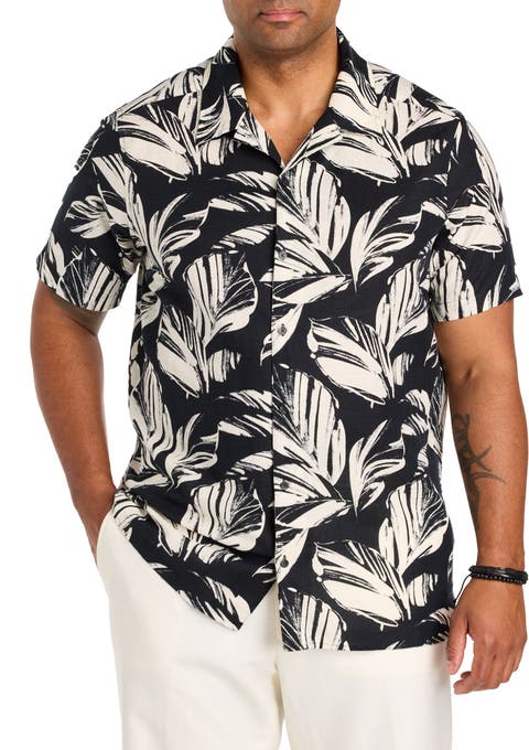Big & Tall Printed Leaf Camp Shirt