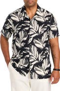 Perry Ellis Big & Tall Printed Leaf Camp Shirt