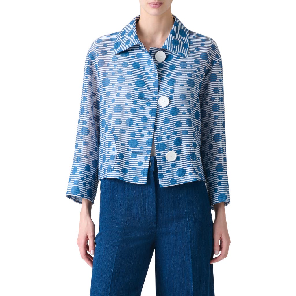 Akris Punto Dot Seersucker Shirt Jacket