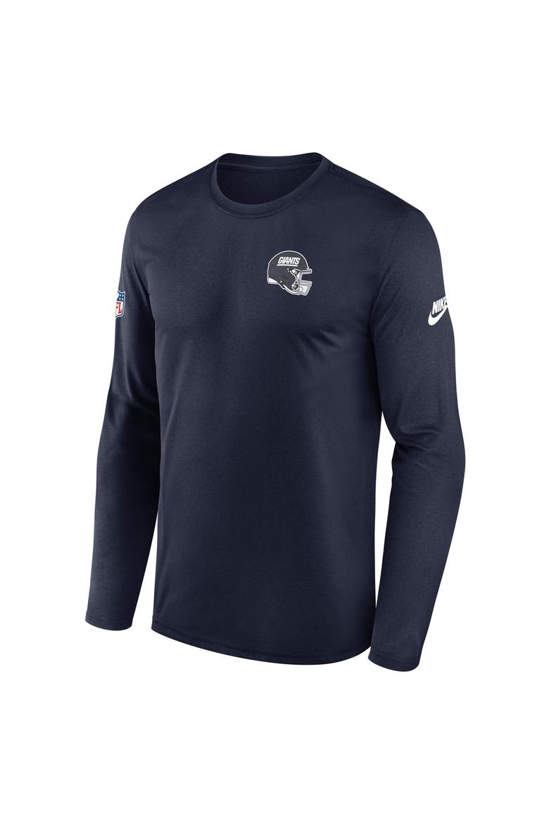 Men's Nike Navy New York Giants Legend Small Logo Dri-FIT Long Sleeve T-Shirt, Alternate, color, Navy