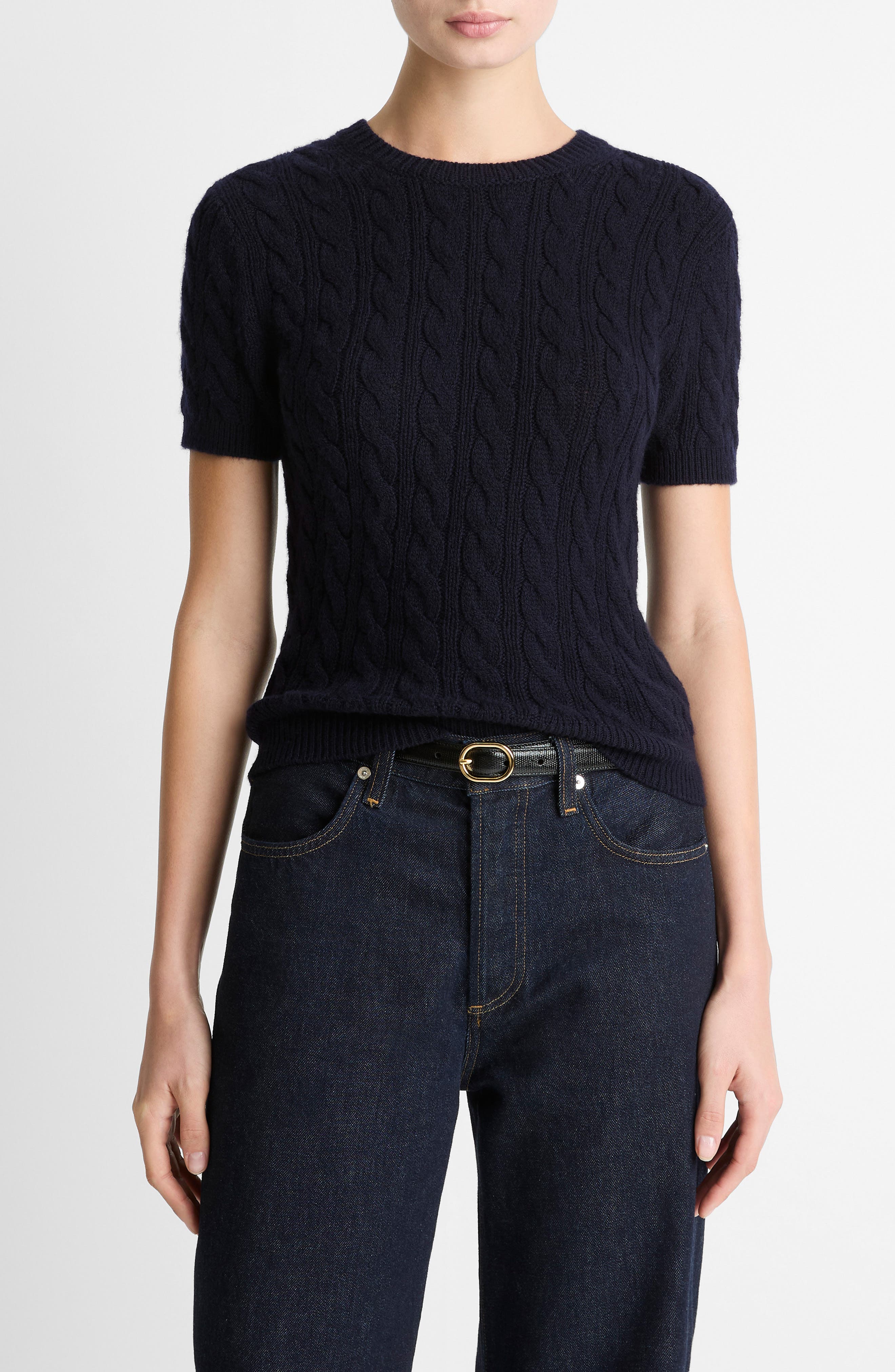 Cable Short Sleeve Sweater - image 5