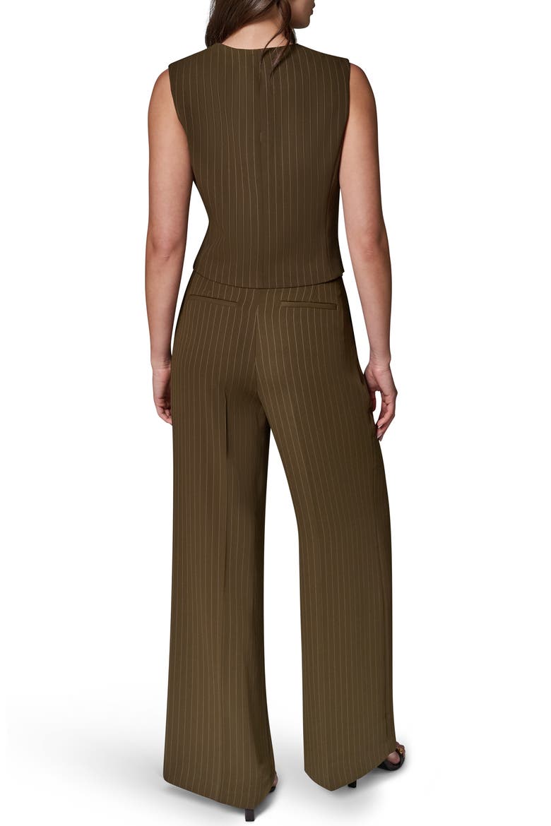 Pinstripe Vest, Alternate, color, OLVE BRINE