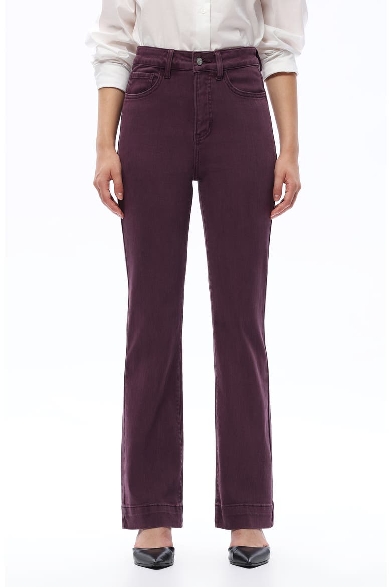 High Waist Bootcut Jeans, Main, color, PLUM