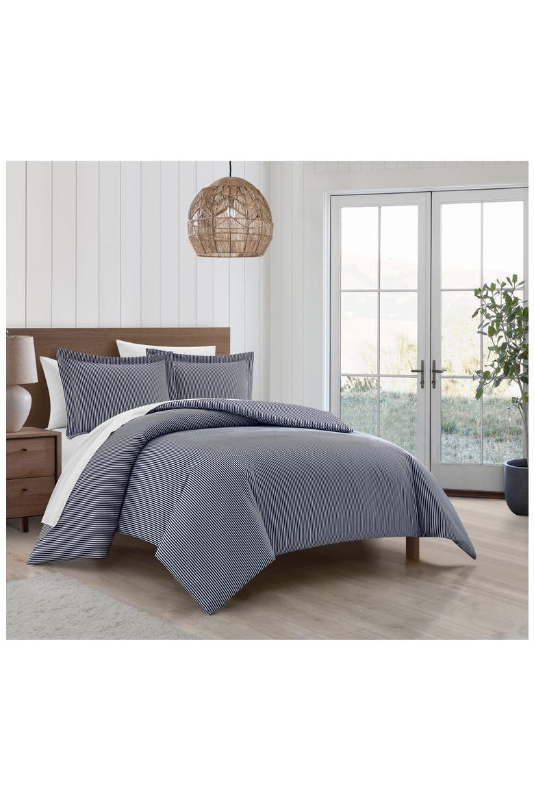 Morgen Laid Back Two-Tone Duvet Set, Main, color, NAVY