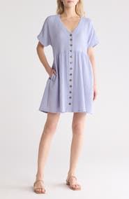 Madewell Lightspun Button Front Minidress