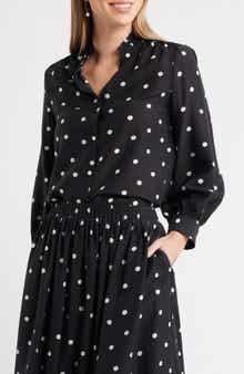 Caslon® Ruffle Button-Up Shirt