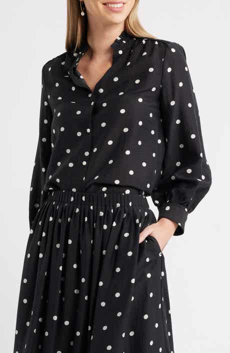 Caslon® Ruffle Button-Up Shirt