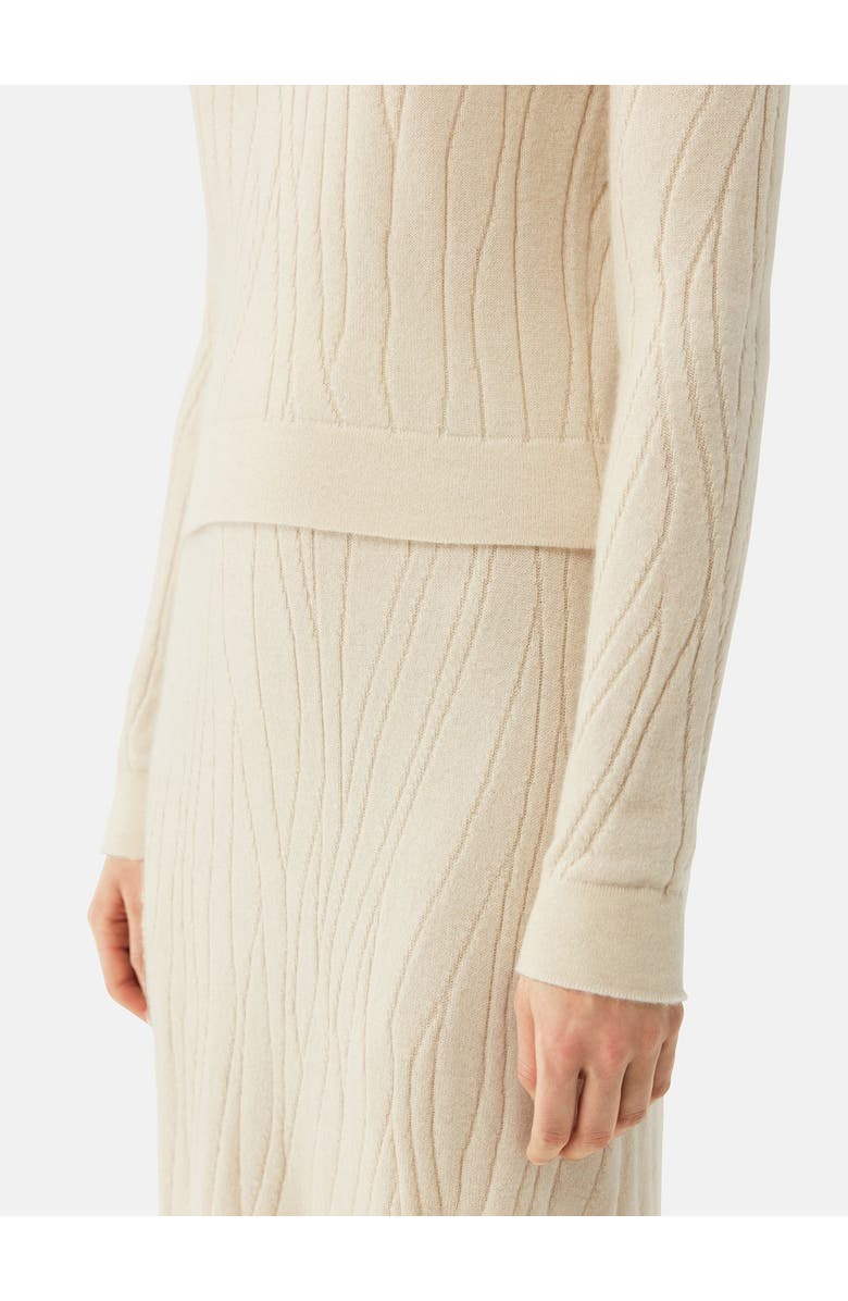 GOBI Mongolian Cashmere Cropped High Neck Cashmere Sweater, Alternate, color, Off White