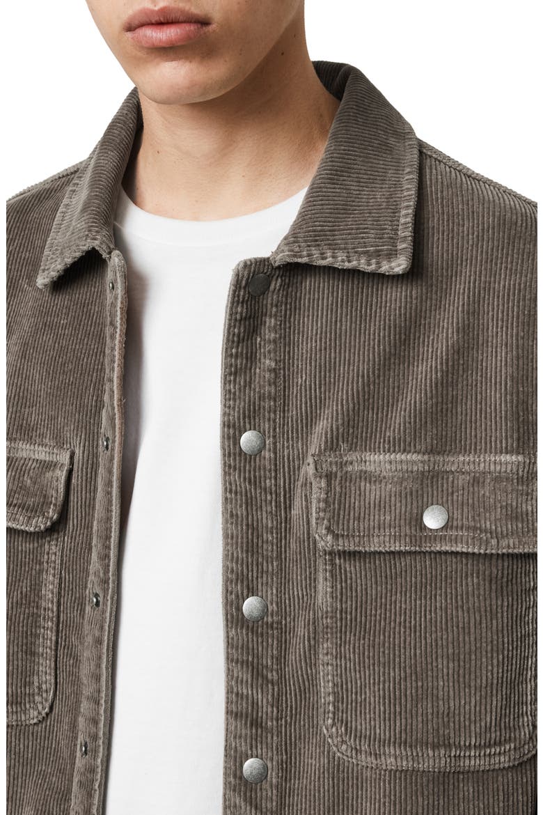 Coronet Snap-Up Corduroy Jacket, Alternate, color, PEBBLE GREY
