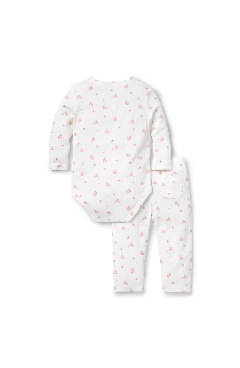 Janie and Jack Baby Bunny Pointelle Wrap Matching Set, Alternate, color,