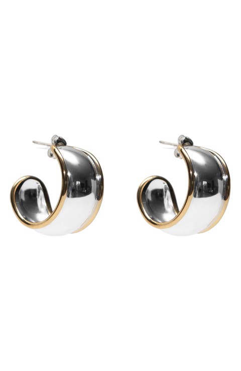 Two-Tone Hoop Earrings