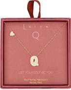 Leith Cubic Zirconia Heart & Bubble Initial Pendant Necklace