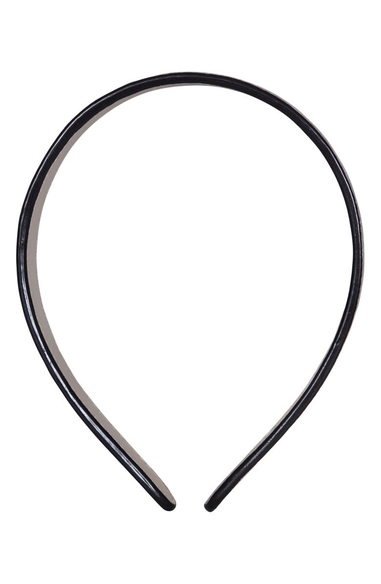 COACH Signature Leather Headband, Alternate, color, Off White