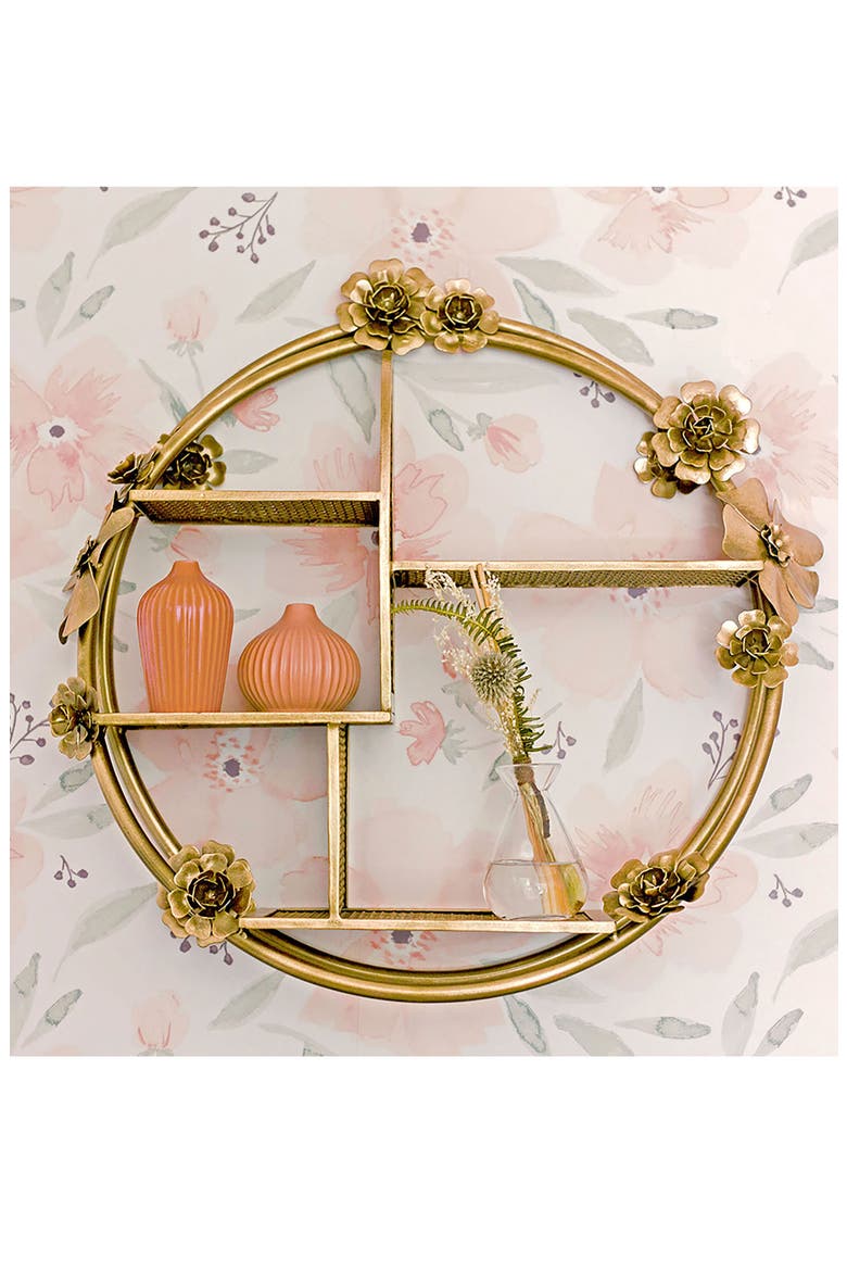 Flower Shelf Wall Decor, Alternate, color, COPPER
