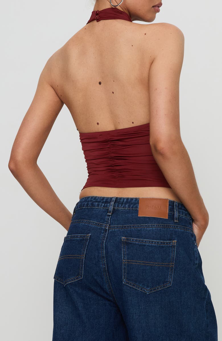 Princess Polly Giggle Cowl Neck Halter Top, Alternate, color, Burgundy