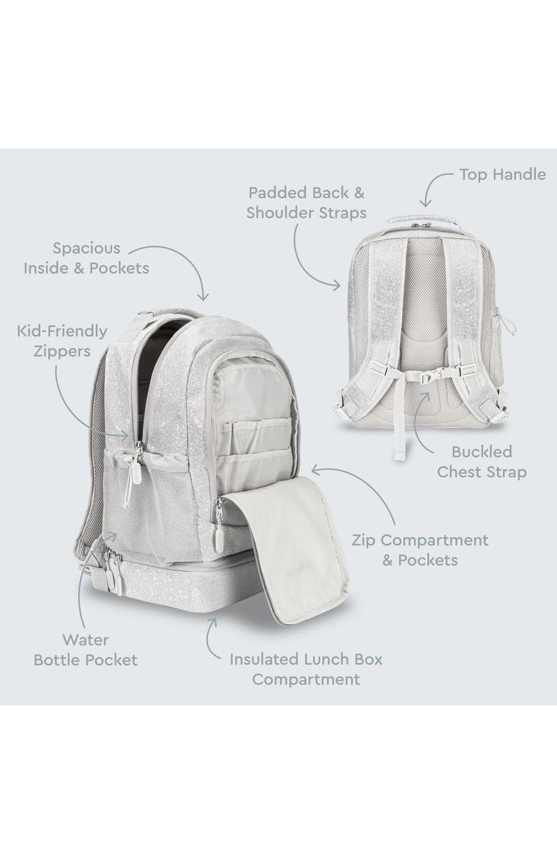 BENTGO Kids' Backpack with Insulated Lunch Pocket, Alternate, color, Grey