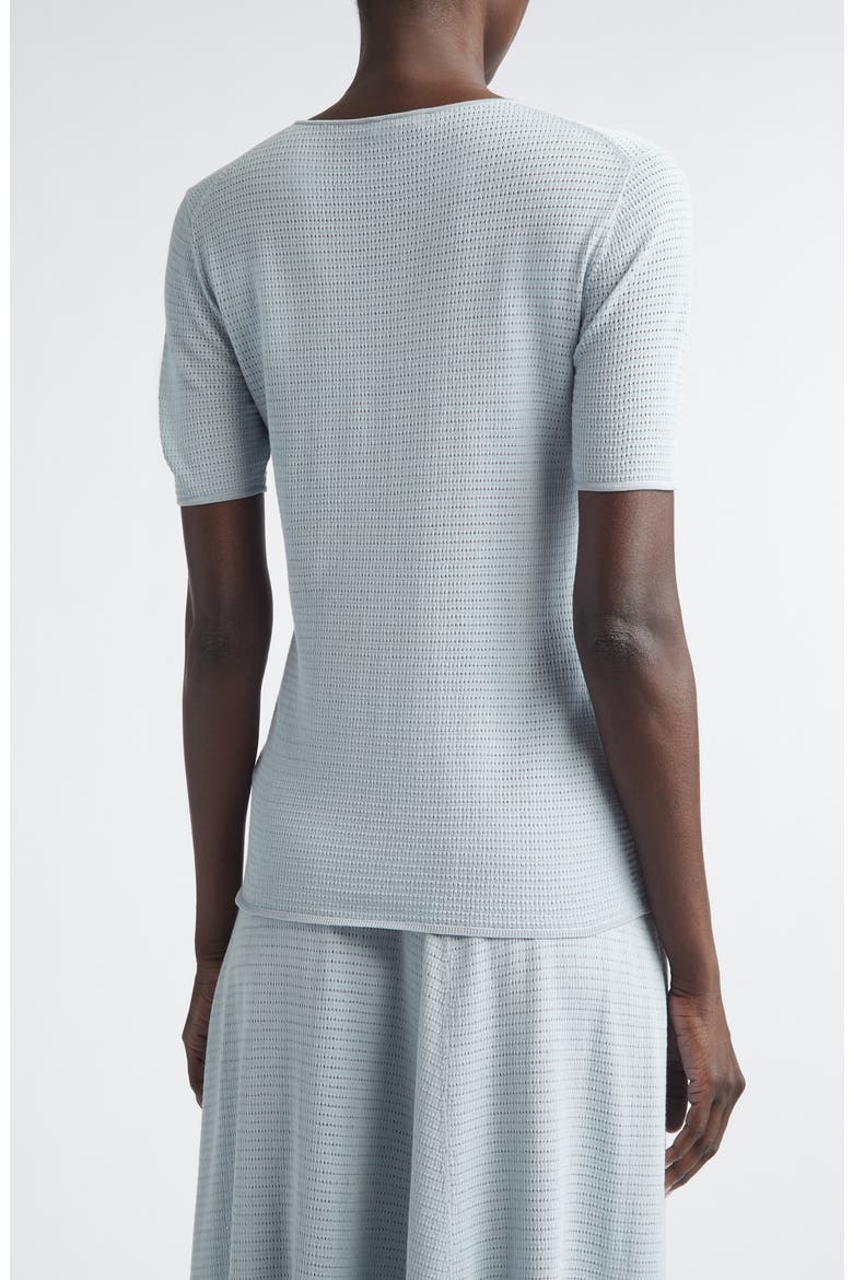 Textured Stitch Short Sleeve Sweater, Alternate, color, VENETIAN SKY