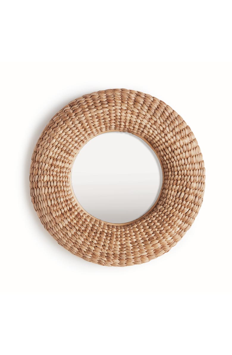 Napa Home & Garden Ellery Natural Framed Round Decorative Wall Mirror, Main, color, Yellow