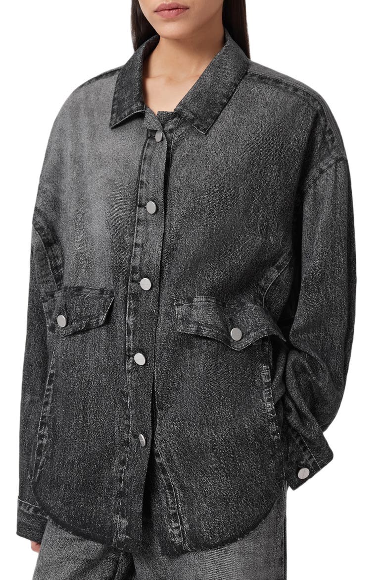Hettie Illusion Denim Shacket, Main, color, ILLUSION BLACK