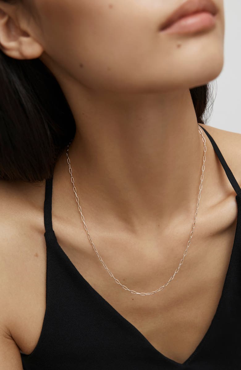 Monica Vinader Textured Chain Link Necklace, Alternate, color, Sterling Silver