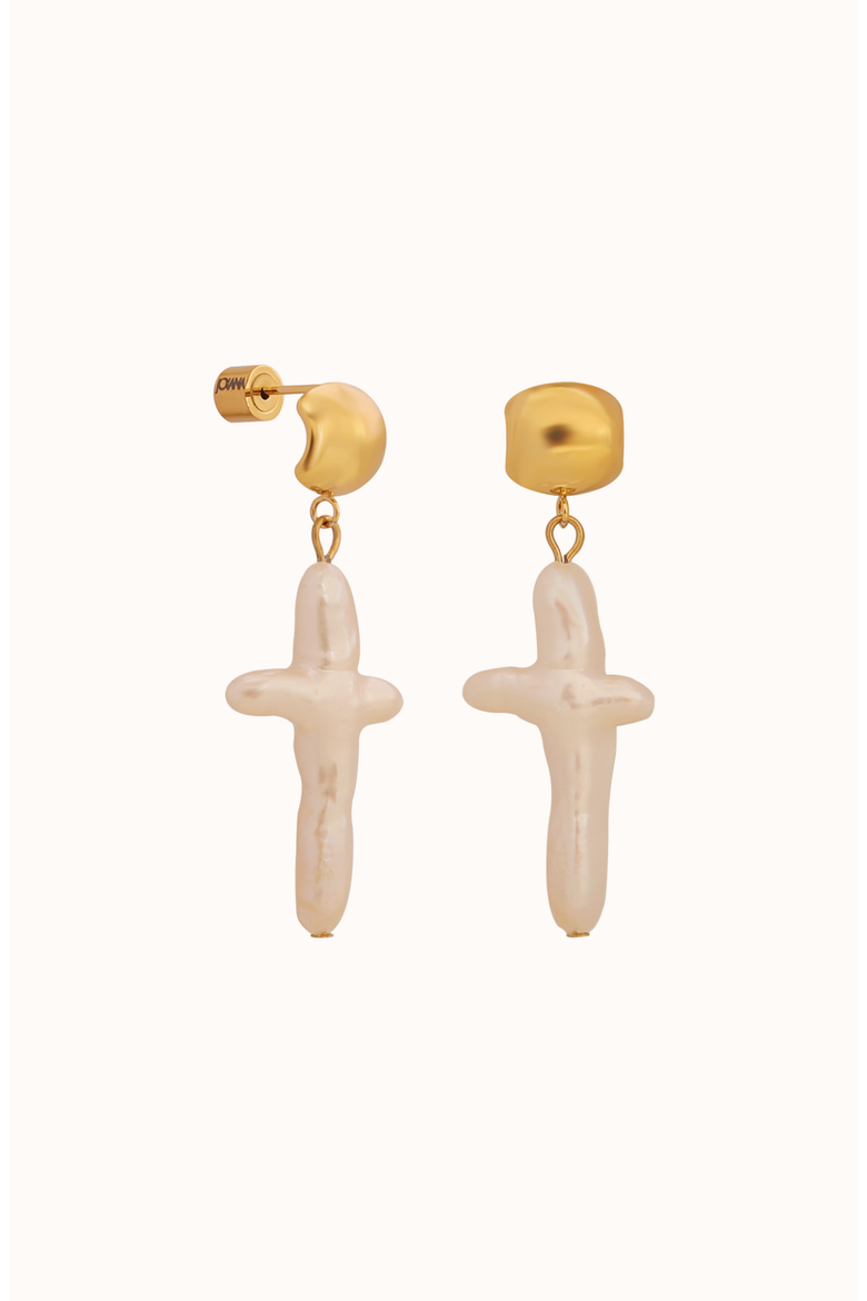 Colette Cross Earrings, Main, color, Stud / Gold