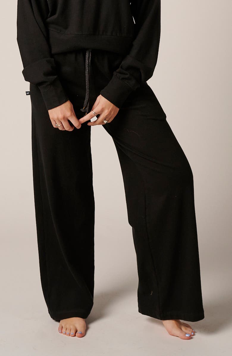 LEISURE LAB Womens Cotton Lounge Pant, Alternate, color, Onyx