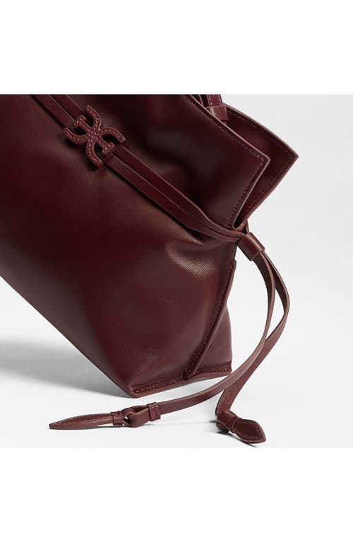 Sam Edelman Small Poppy Drawstring Leather Crossbody Bag In Burgundy
