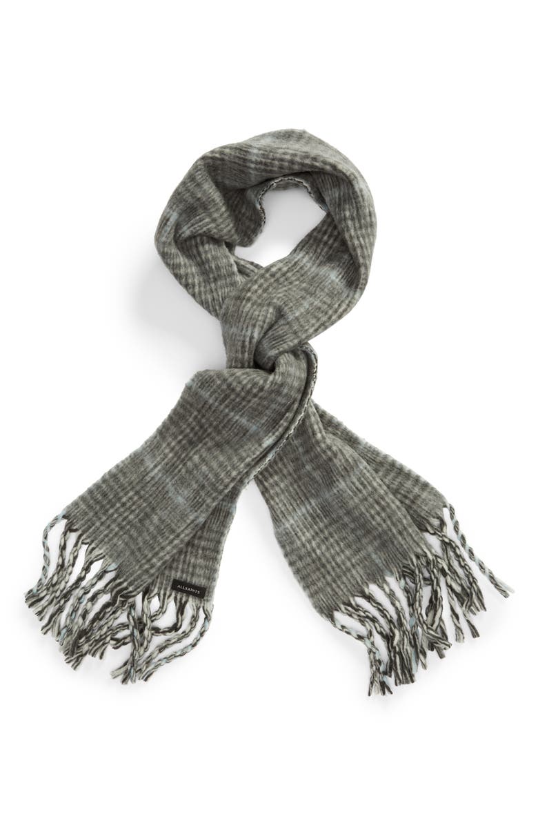 AllSaints Plaid Brushed Wool Blanket Scarf, Alternate, color, 