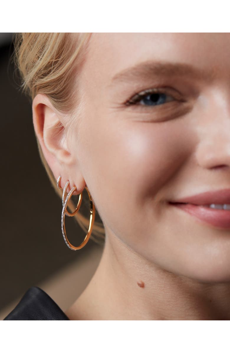 Monica Vinader Riva Wave Diamond Hoop Earrings, Alternate, color,