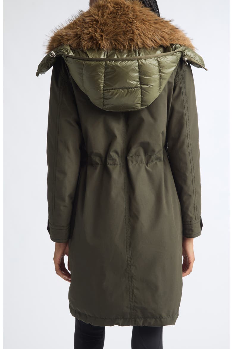 Halicte Down Parka with Removable Faux Fur Lining, Alternate, color, GREEN